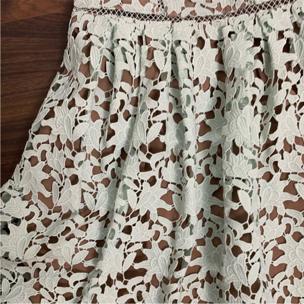 Self Portrait Azaelea Lace Midi Dress in Light Mint Green - Picture 10 of 15